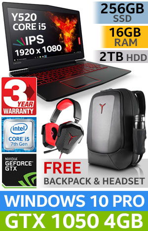 Lenovo Legion Y520 Core i5 Gaming Laptop With 256GB SSD And 16GB RAM