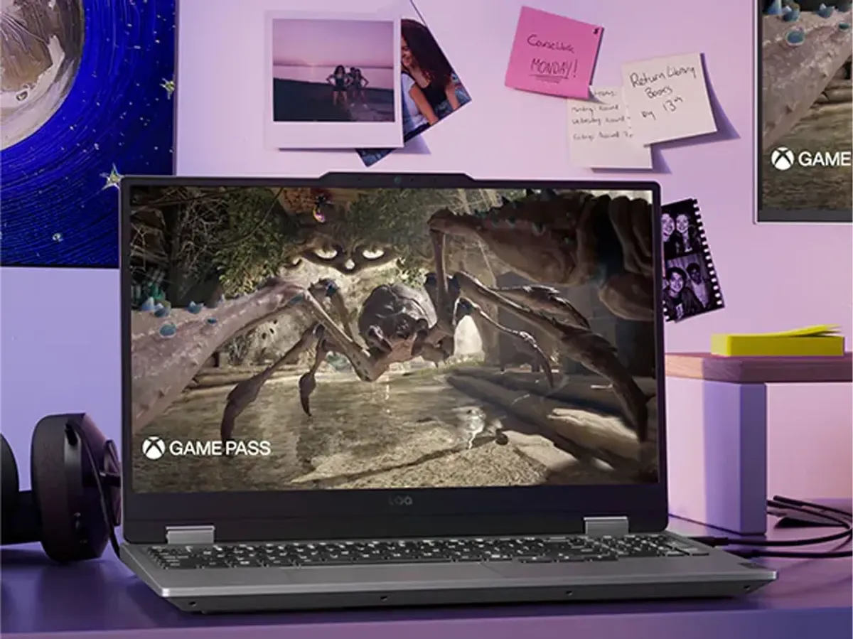 Lenovo LOQ with PC Game Pass promotion and game selection