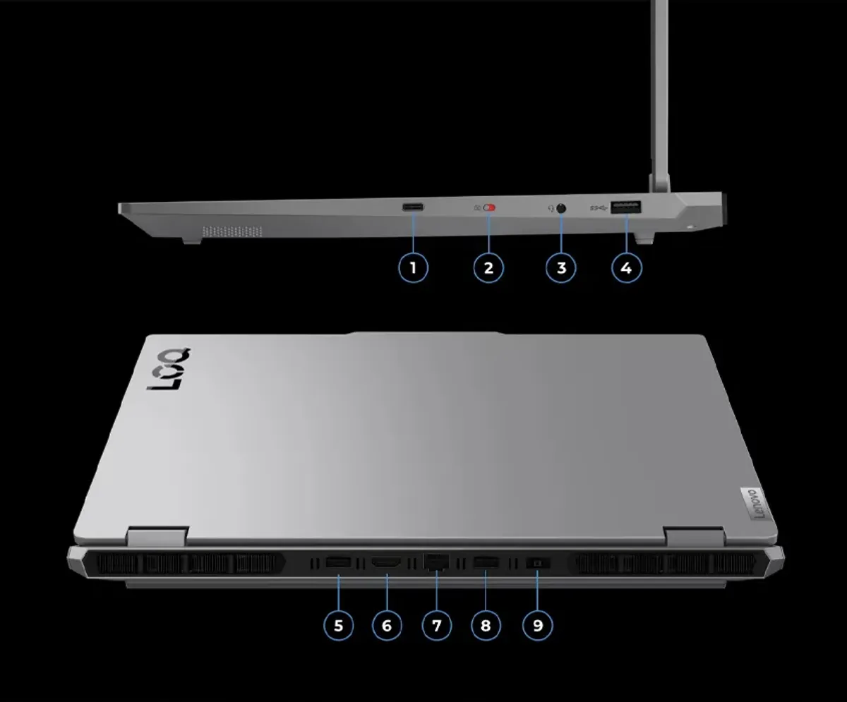 Laptop side view showing ports and connectivity options