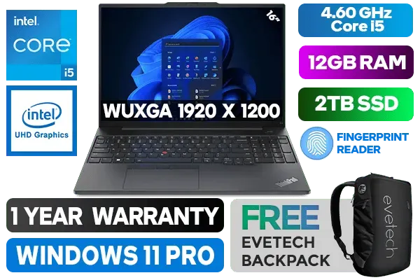 Lenovo ThinkPad E16 Gen 1 13th Gen Intel Core i5 Laptop with 12GB RAM & 2TB SSD - image 1 Lenovo ThinkPad E16 Gen 1 13th Gen Intel Core i5 Laptop with 12GB RAM & 2TB SSD - image 1