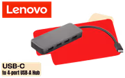 Lenovo USB-C to 4-Port USB-A Hub 4X90X21427R — Expand Ports - image 1