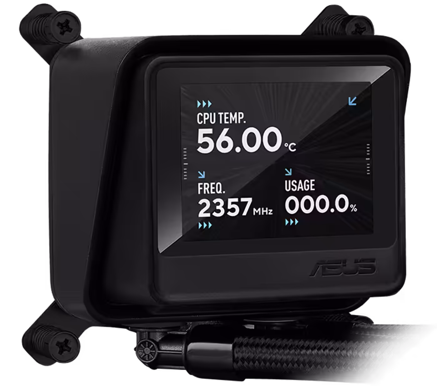 Front view of 2.4-inch IPS LCD display on cooling pump