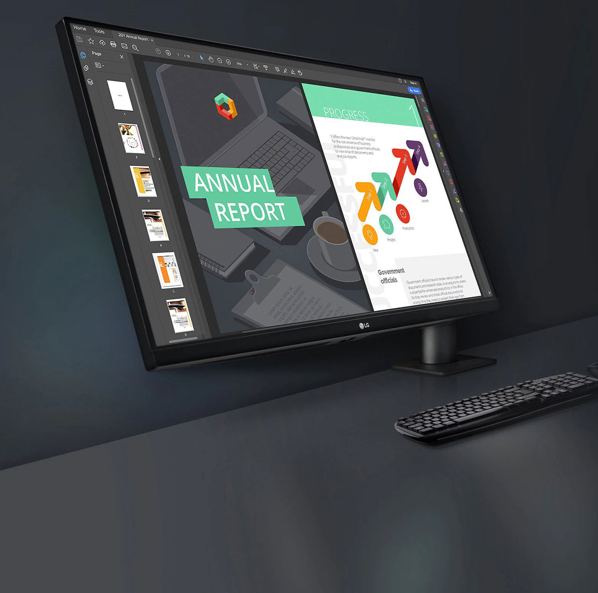 LG 27QN880 QHD IPS Monitor Desktop View