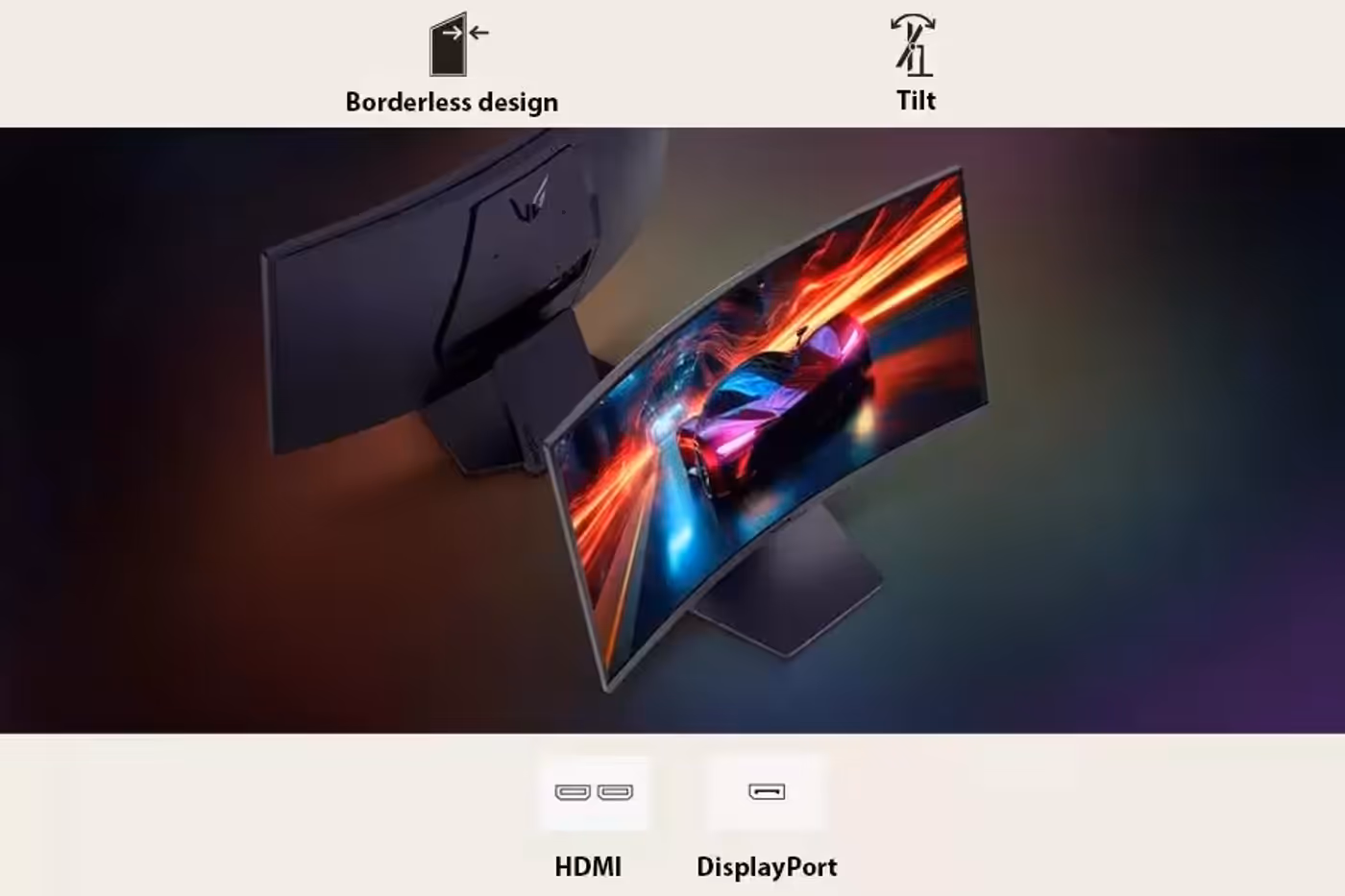 LG UltraGear Gaming Monitor with borderless ultra-thin design and multiple connectivity ports