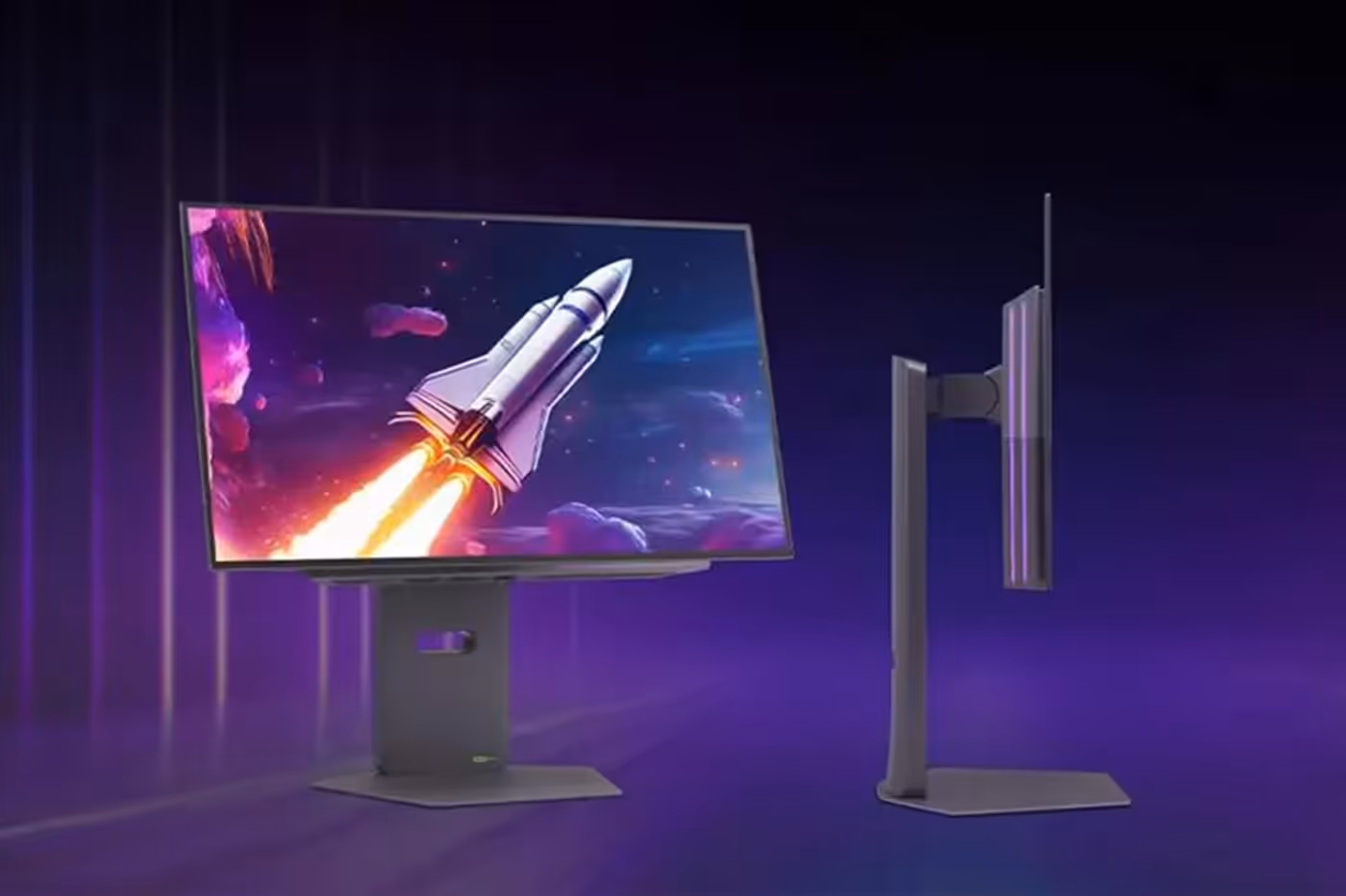 Ergonomic OLED gaming monitor with RGB lighting