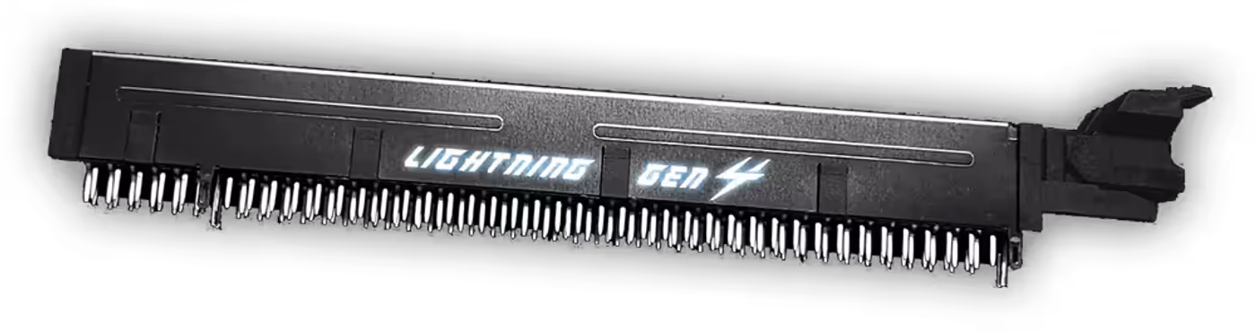 Diagram highlighting the high-speed Lightning Gen 4 PCI-E slot architecture