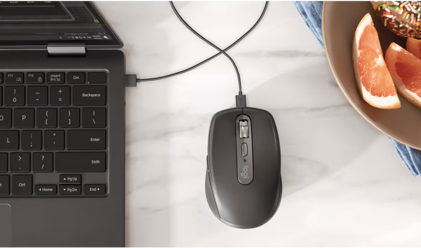 MX Anywhere 3S USB-C charging with extended battery runtime