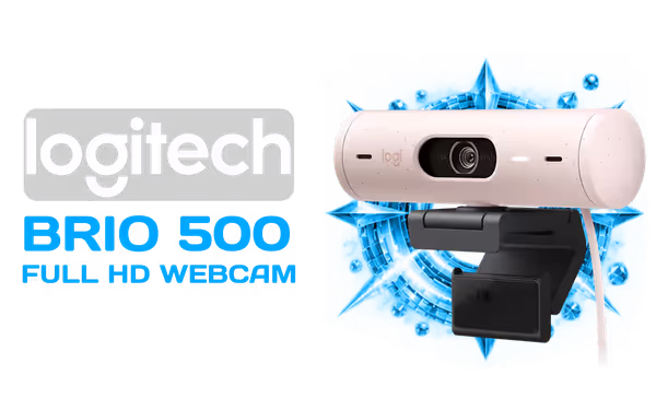Logitech Brio 500 Full HD Rose Webcam — Auto Light, Dual Mics - image 1 Logitech Brio 500 Full HD Rose Webcam — Auto Light, Dual Mics - image 1