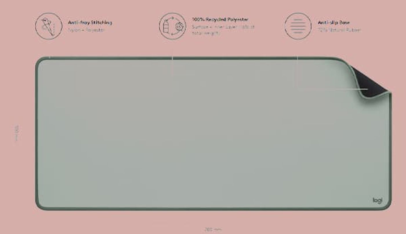 Flat-stitched edge detail on the Logitech Studio Series Desk Mat