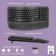 Logitech Ergo Wave Keys Wireless Ergonomic Keyboard - image 10