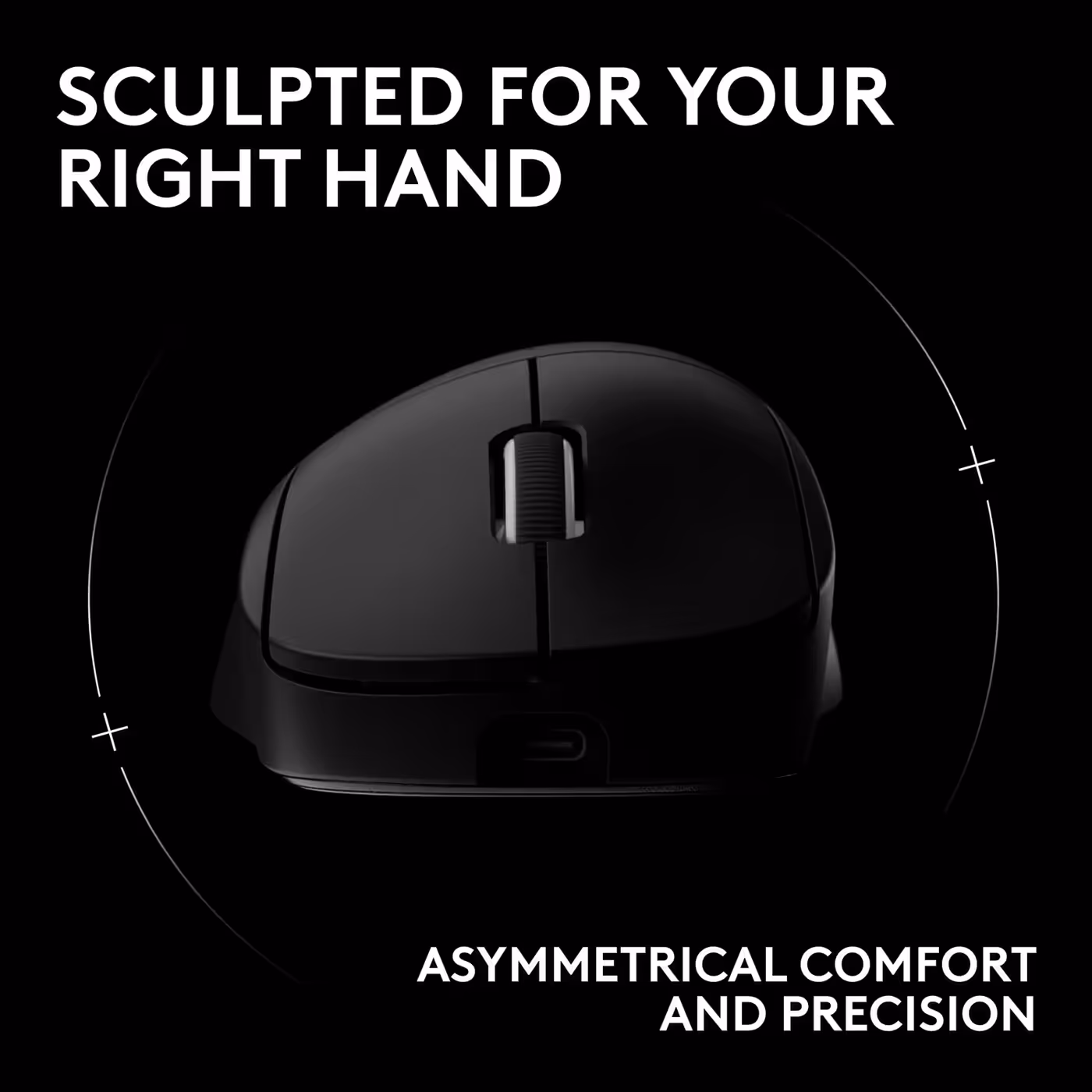 Asymmetrical right-handed shape of the PRO X SUPERLIGHT 2 DEX SE