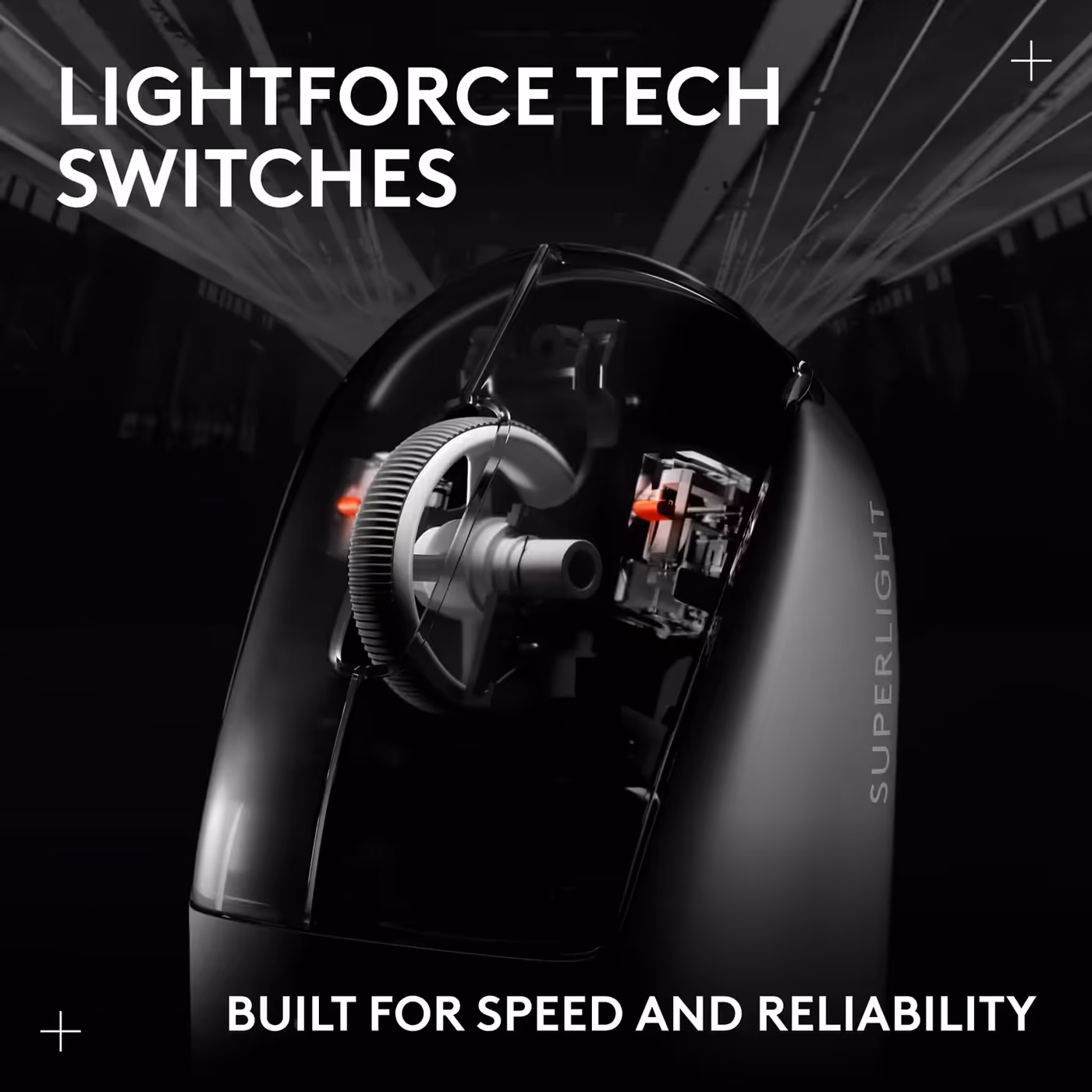 LIGHTFORCE switch inside the PRO X SUPERLIGHT 2c SE