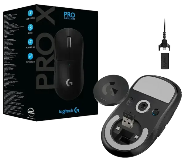 Logitech G PRO X SUPERLIGHT Wireless Gaming Mouse — HERO 25K, <63g
