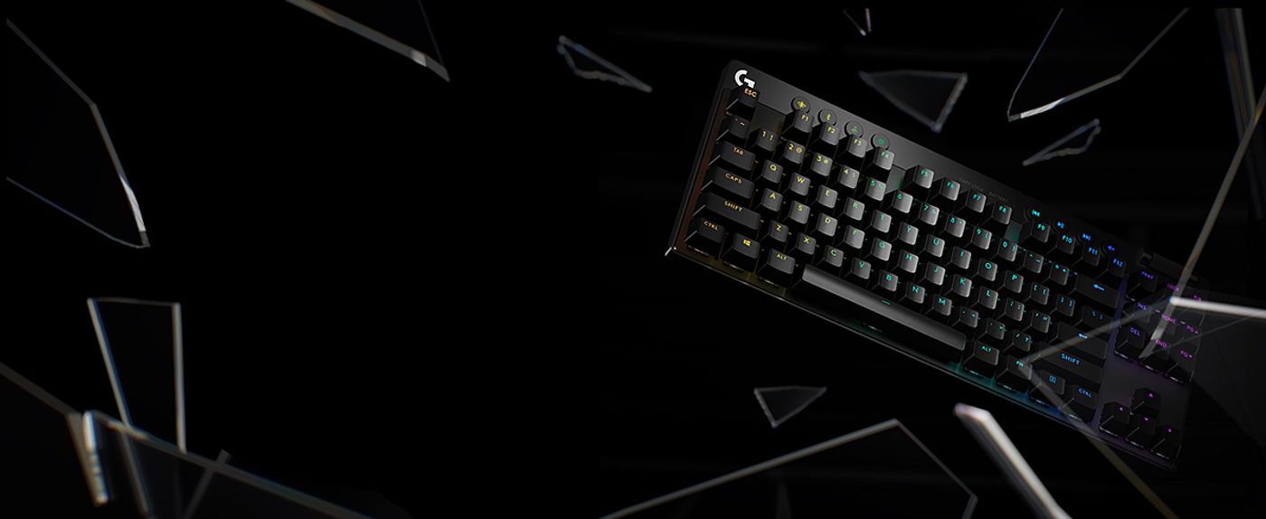 Logitech G PRO X TKL keyboard connectivity showing the LIGHTSPEED, Bluetooth and USB connection options