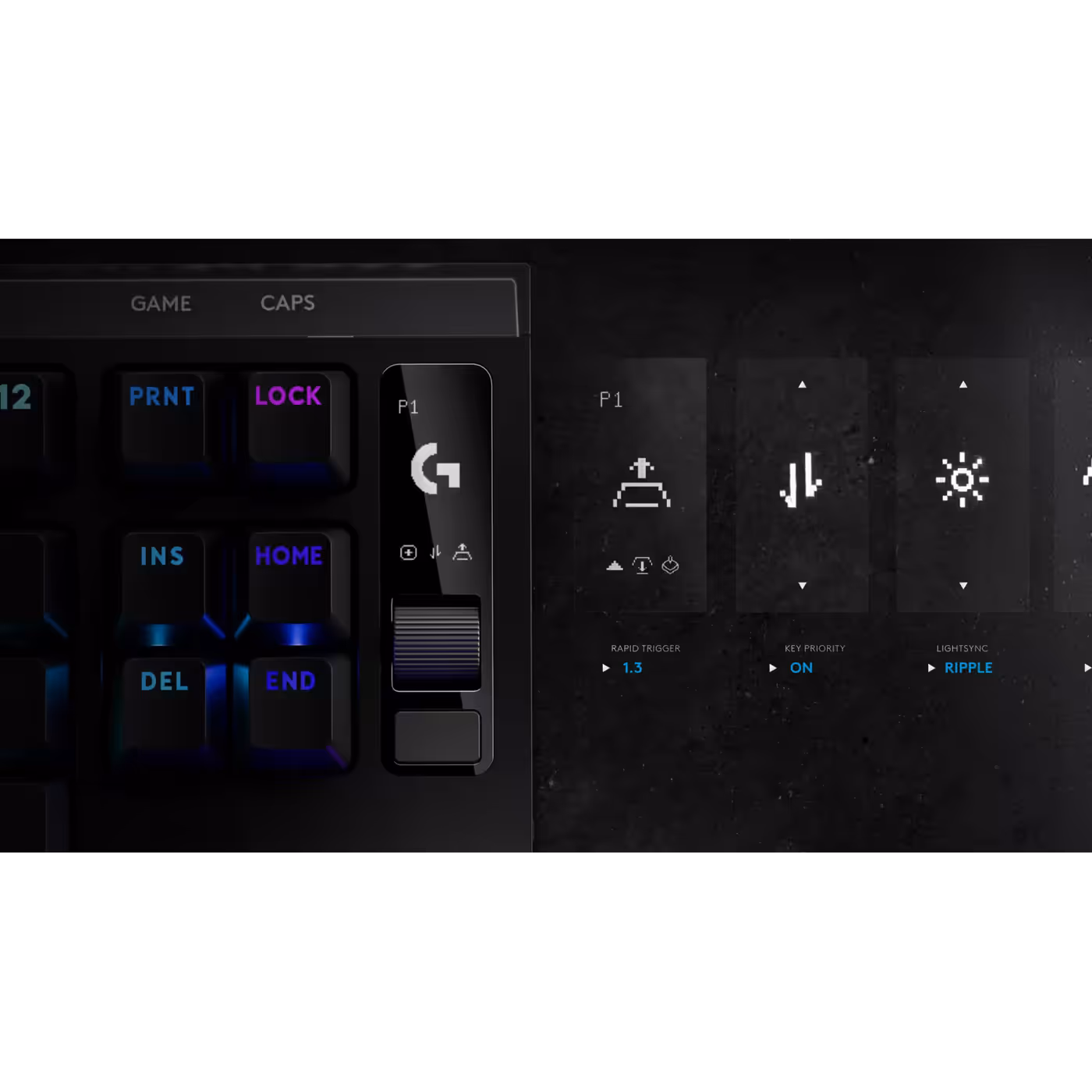 PRO X2 RAPID onboard OLED display showing its settings menu