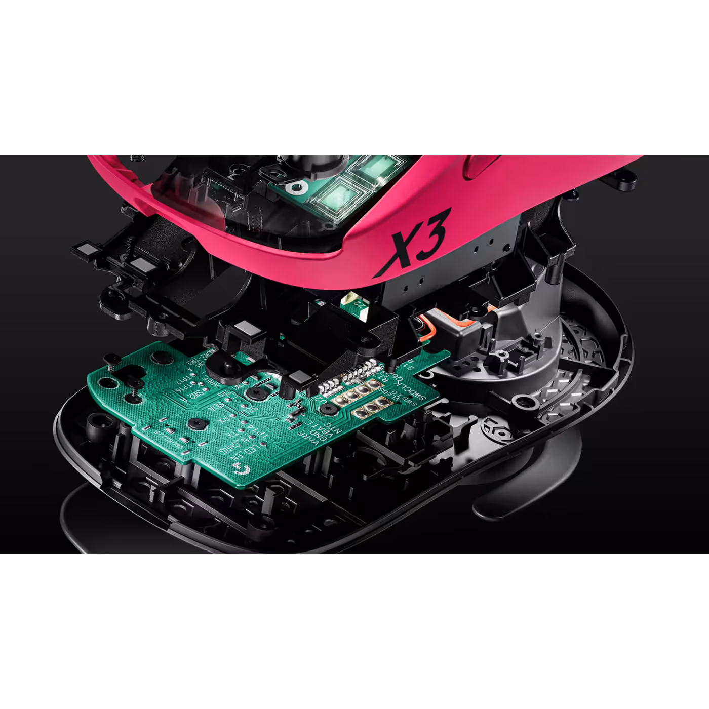 Exploded view of the PRO X3 SUPERSTRIKE internals