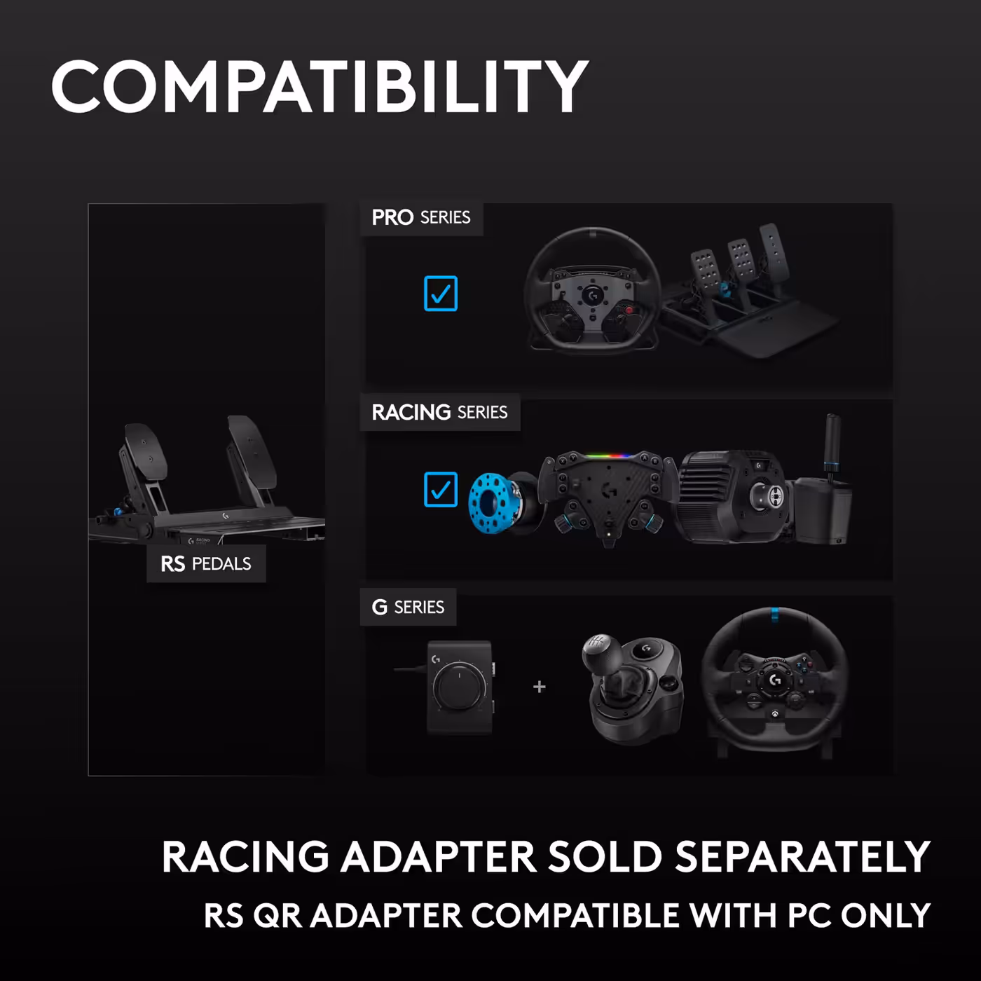 RS Pedals SE compatibility chart