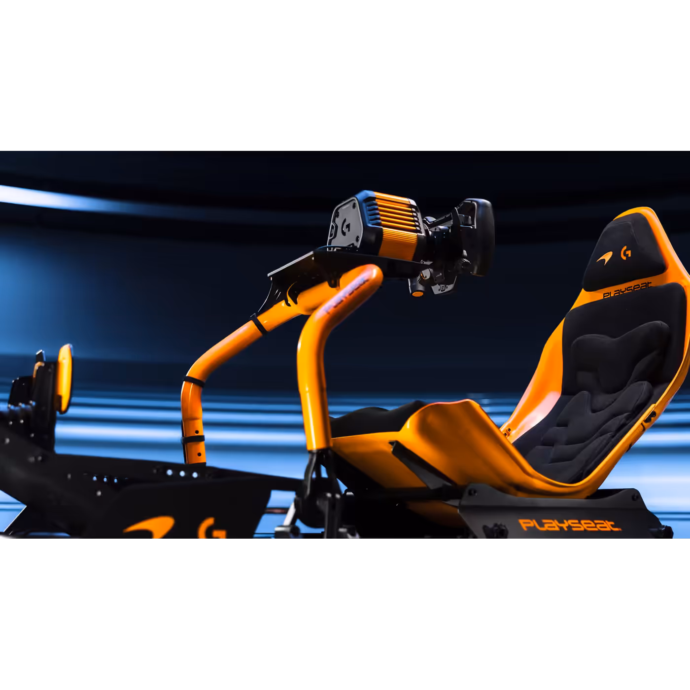 RS50 McLaren Racing Bundle mounted in a sim rig
