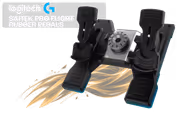 Logitech G Saitek Pro Flight Rudder Pedals 945-000005 - Adjustable Tension - image 1