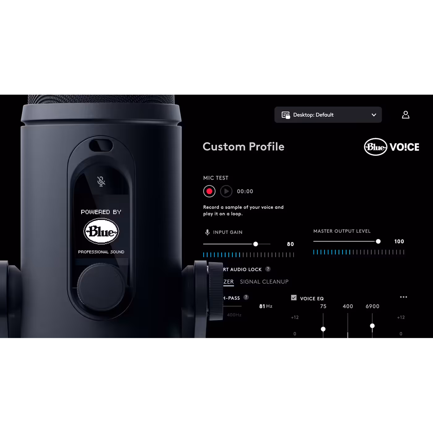 Blue VO!CE settings for YETI 2