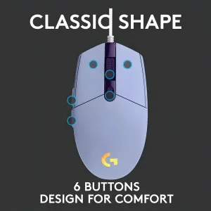 Logitech G102 Lightsync RGB Gaming Mouse - Lilac | Precision & Style - image 10