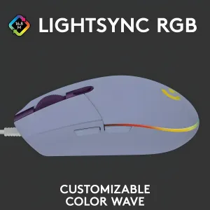Logitech G102 Lightsync RGB Gaming Mouse - Lilac | Precision & Style - image 8