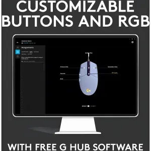 Logitech G102 Lightsync RGB Gaming Mouse - Lilac | Precision & Style - image 9