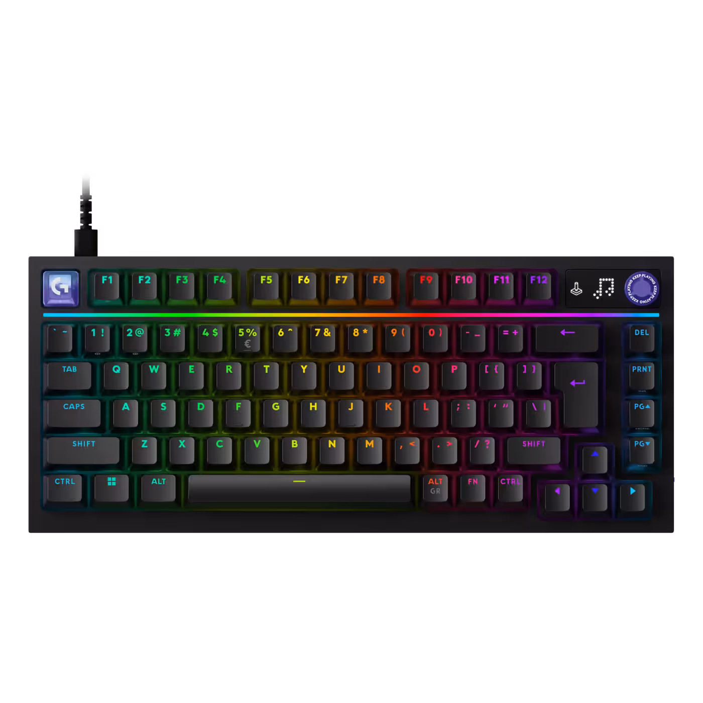 Top view of the G316 X 75 with LIGHTSYNC RGB