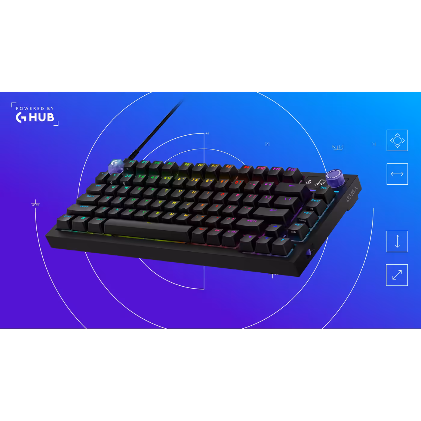 G316 X 75 shown with Logitech G HUB