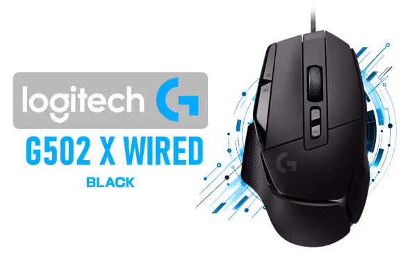 Logitech G502 X Wired Gaming Mouse — LIGHTFORCE, HERO 25K (Black) - image 1 Logitech G502 X Wired Gaming Mouse — LIGHTFORCE, HERO 25K (Black) - image 1