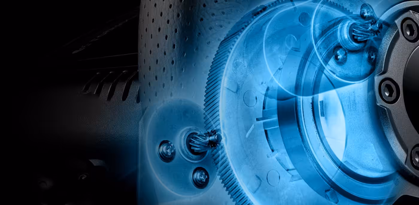 Hand-stitched leather rim and stainless steel paddle shifters on the Logitech G29