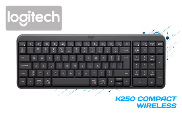 Logitech K250 Bluetooth Wireless Keyboard — Compact, Spill-Resistant - image 1 Logitech K250 Bluetooth Wireless Keyboard — Compact, Spill-Resistant - image 1