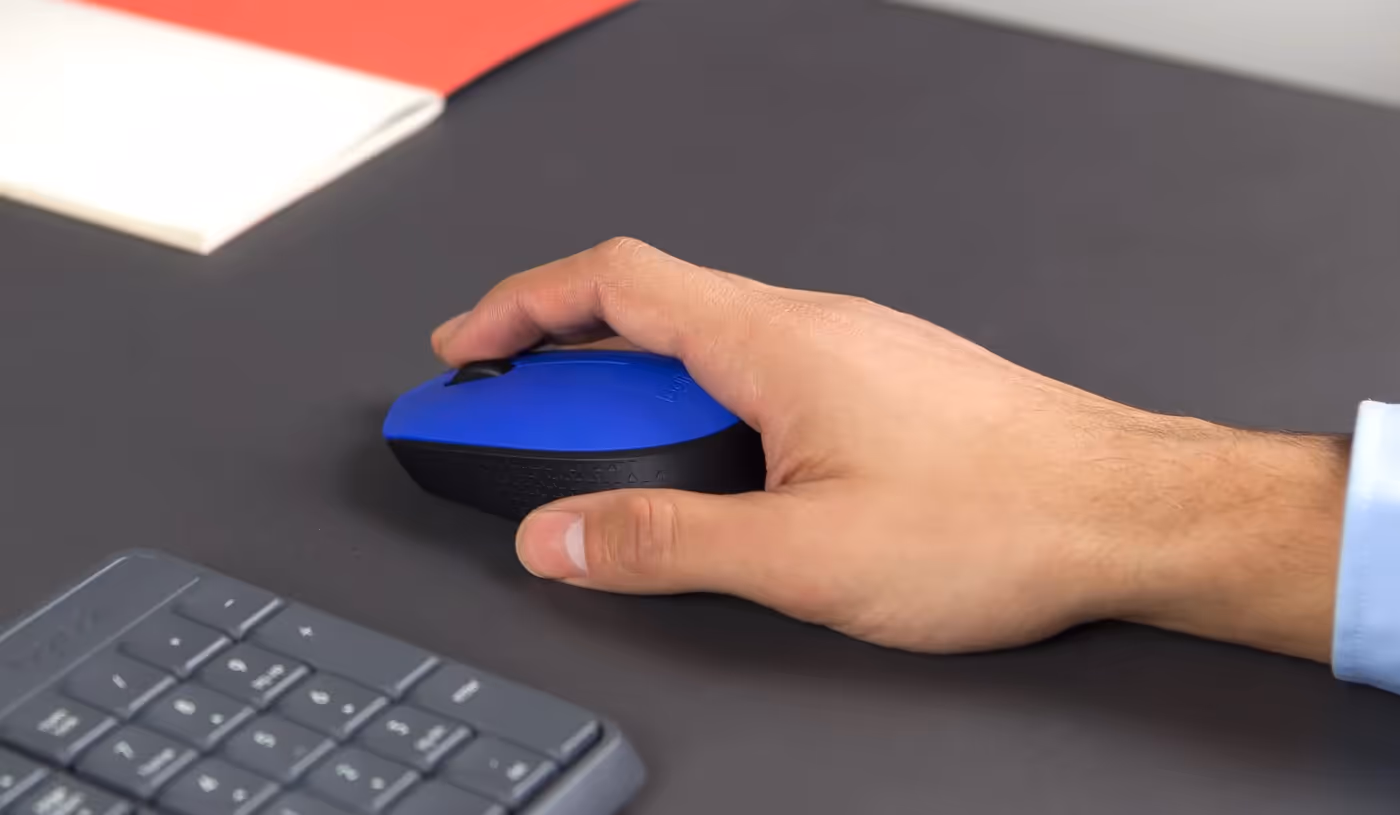 Compact and ambidextrous Logitech M171 wireless mouse suitable for travel