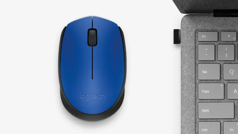 Ergonomic Logitech M171 wireless mouse providing a comfortable alternative to touchpads
