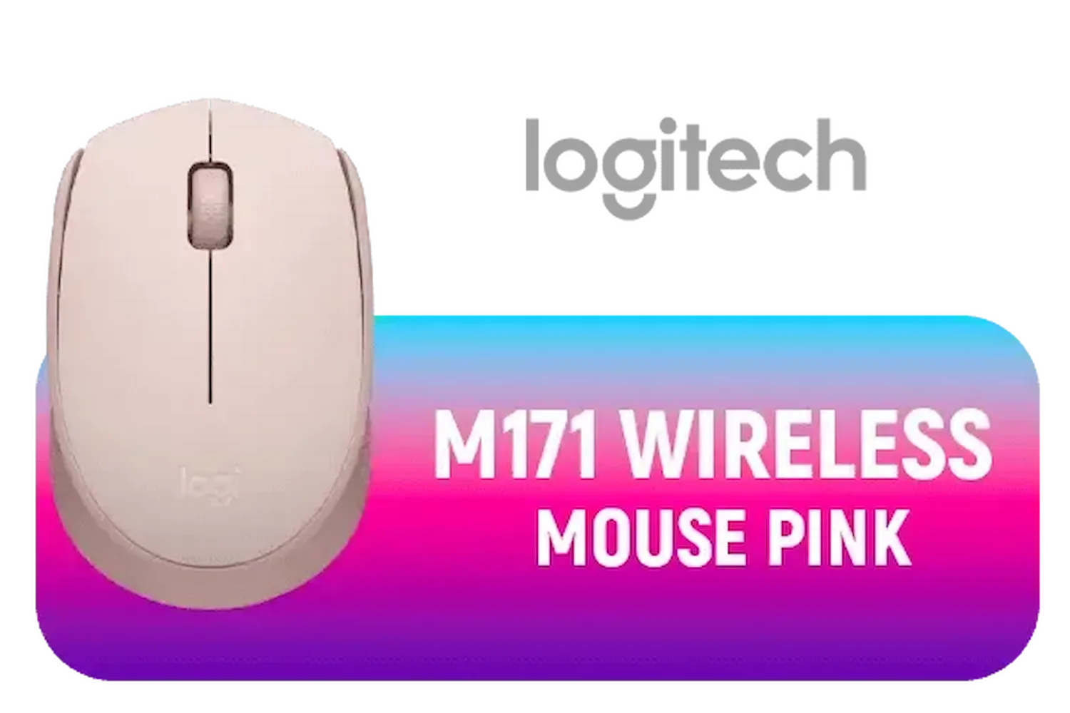 Logitech M171 Wireless Mouse - Pink / Compatible With PC, Mac, Laptop / 2.4 GHz with USB Mini Receiver / Optical Tracking / 12-Months Battery Life / Ambidextrous / 910-006865