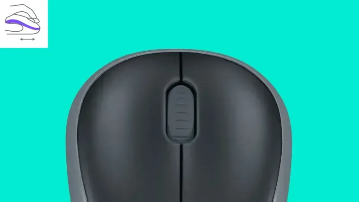 Logitech M185 wireless mouse showing its optical sensor tracking