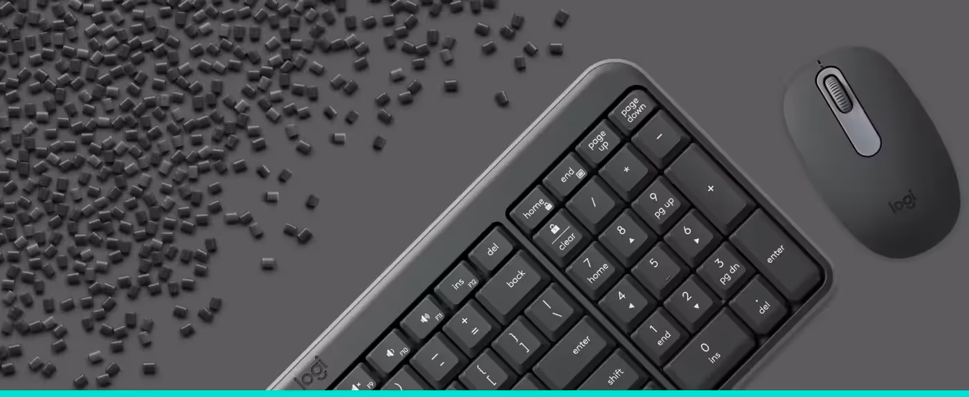 Close view of the key construction on the Logitech MK250 keyboard