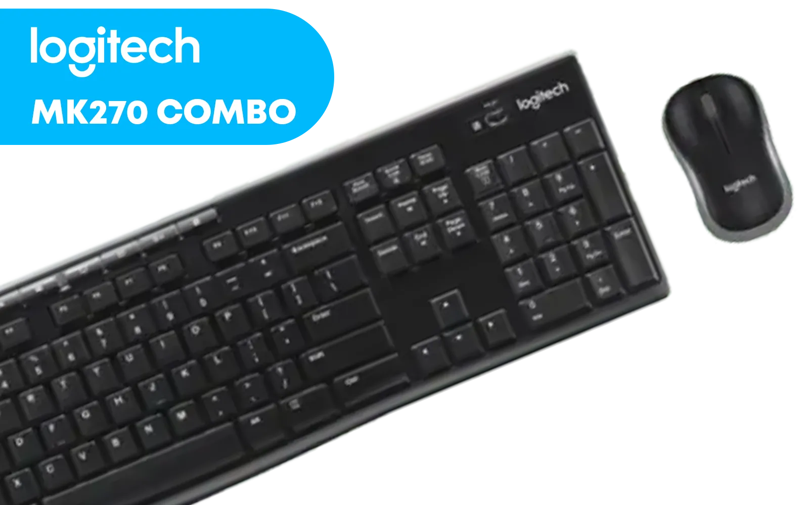 Logitech MK270 Wireless Keyboard And Mouse Combo / Long Battery Life / Eight hot keys / Full-size, spill-resistant keyboard / Instant media Access / Logitech Nano Receiver / 920-004509