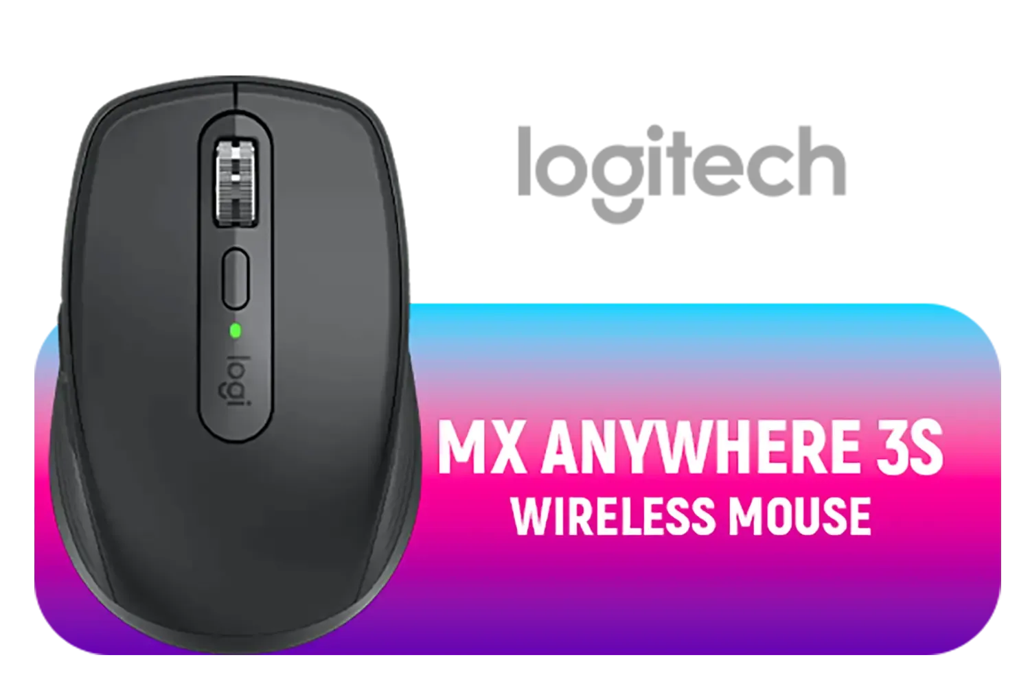 Logitech MX Anywhere 3S Compact Performance Mouse / Wireless / Fast Scrolling / Any Surface / 8000DPI / Customizable Buttons / USB-C, Bluetooth / 910-006929