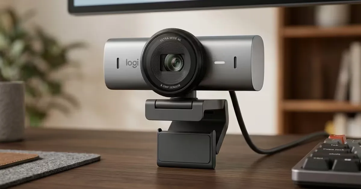 Logitech MX BRIO 4K Webcam — 8.5MP Sony Sensor, Privacy Shutter
