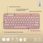 Logitech Pebble Keys 2 K380s Wireless Keyboard — Tonal Rose - image 9