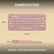 Logitech Pebble Keys 2 K380s Wireless Keyboard — Tonal Rose - image 6