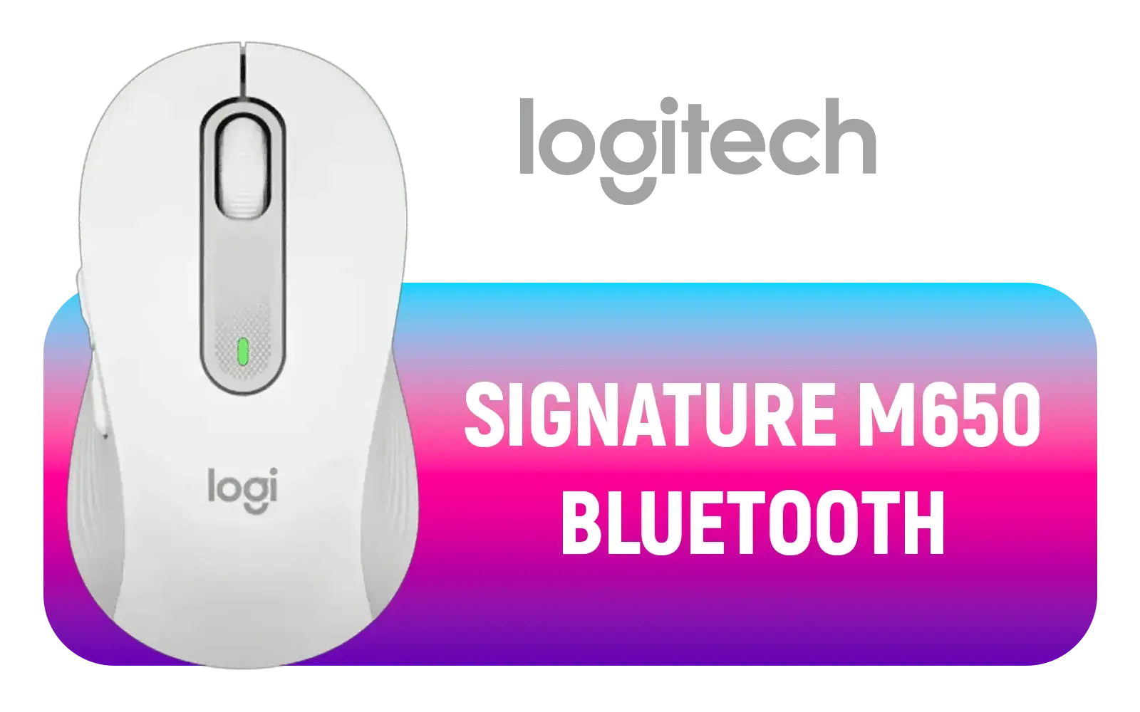 Logitech Signature M650 Wireless Mouse - For Small to Medium Sized Hands, 2-Year Battery, Silent Clicks, Customizable Side Buttons, Bluetooth, for PC/Mac/Multi-Device/Chromebook - Off White - 910-006255