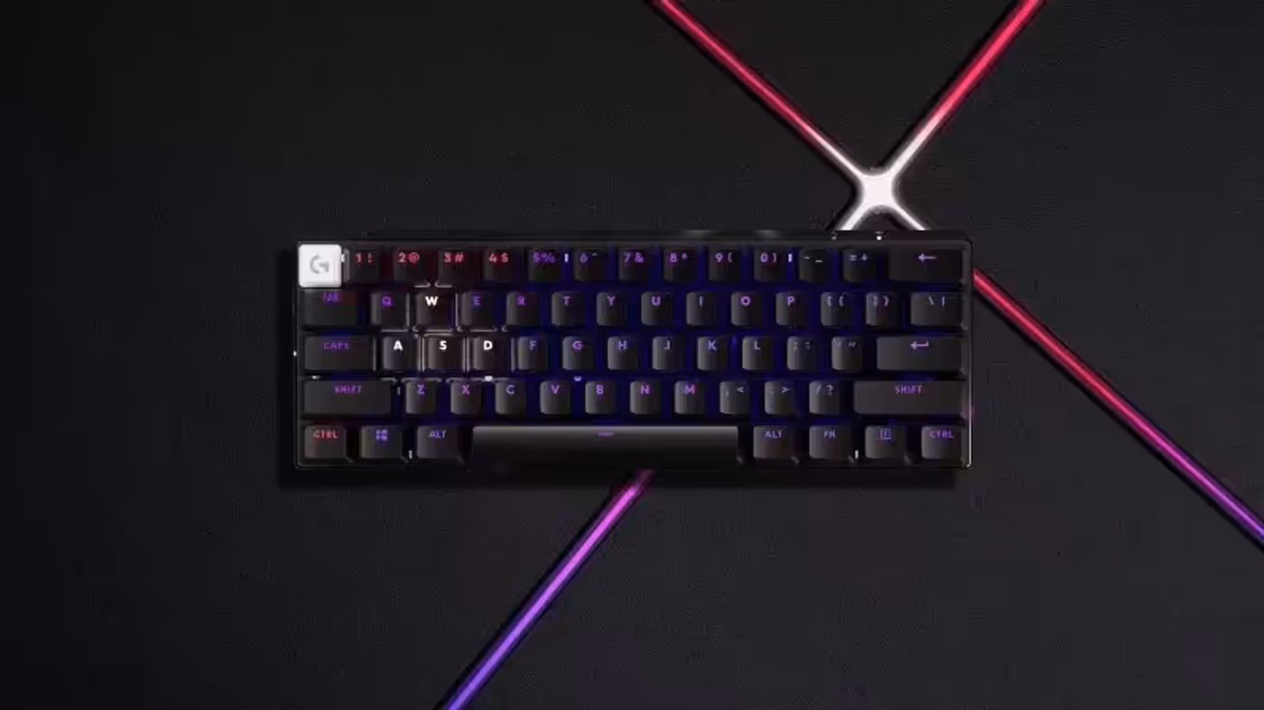 Compact 60% layout design of the Logitech G PRO X 60 gaming keyboard