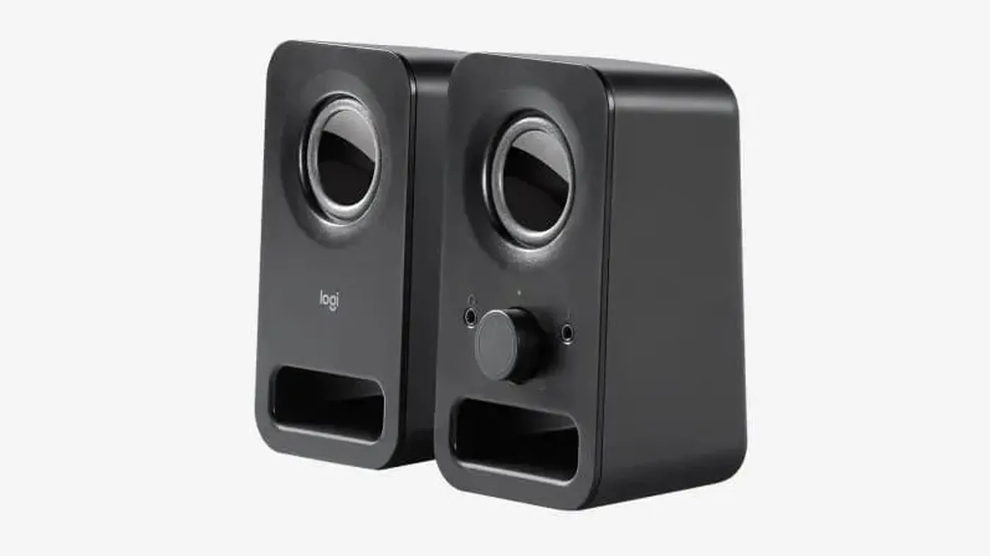 Logitech Z150 multimedia speakers featuring a compact dual-driver design