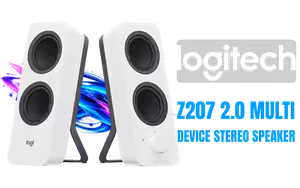 logitech-z207-2-0-multi-device-stereo-speaker-white-980-001292 - Image 1