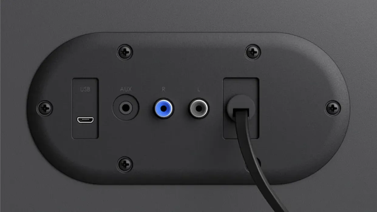 Logitech Z407 speaker system with Bluetooth, USB, and 3.5mm connections