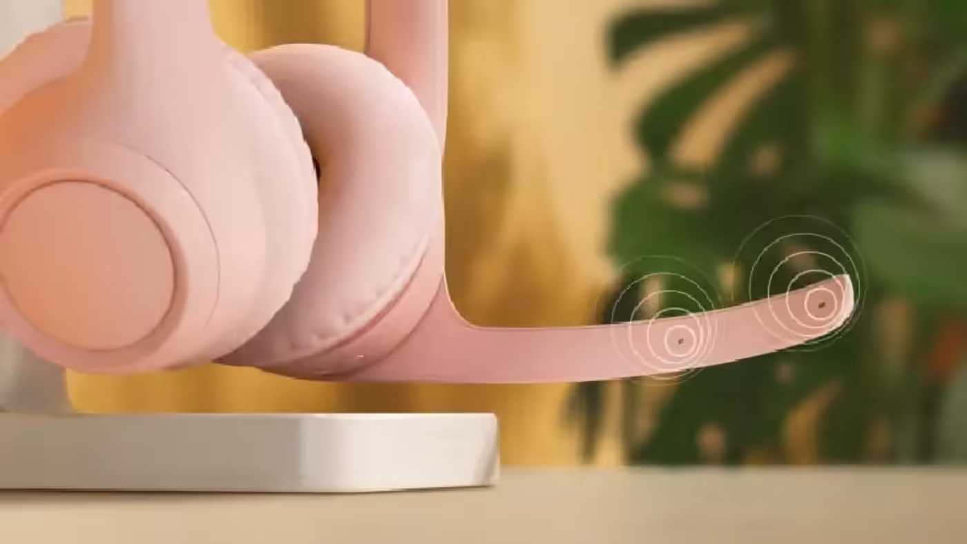 Logitech Zone 300 Wireless Headset with noise-canceling boom microphone