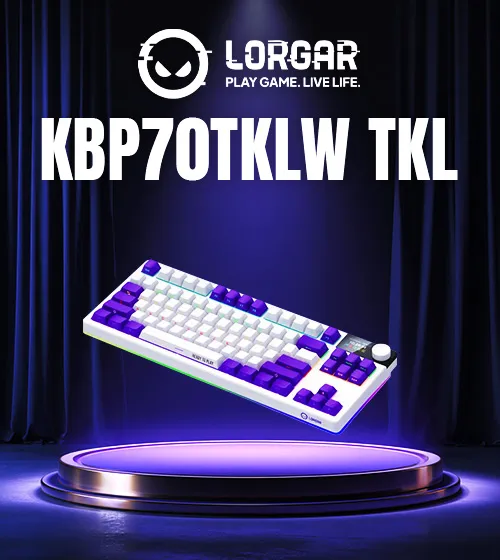 Lorgar KBP70TKLW TKL Wireless Gaming Keyboard - White