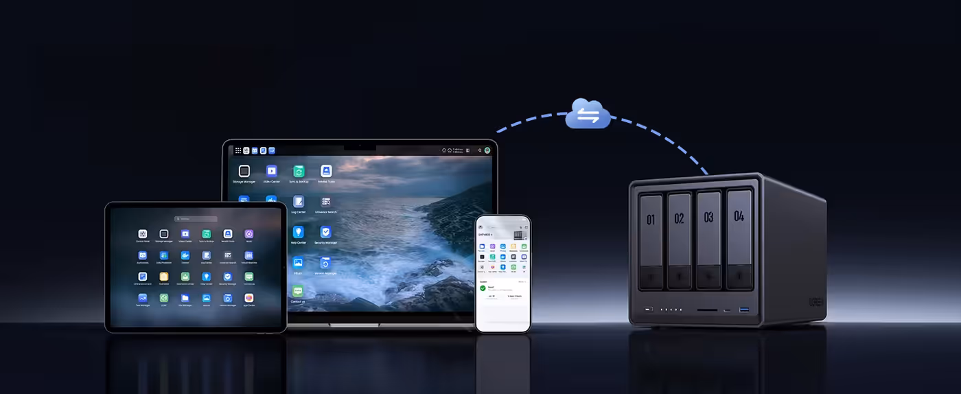 UGREEN NASync multi-device storage management across smartphone, tablet, and laptop devices